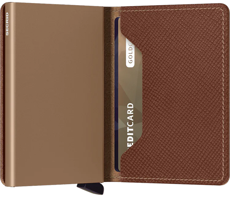 Slimwallet - Saffiano Caramel
