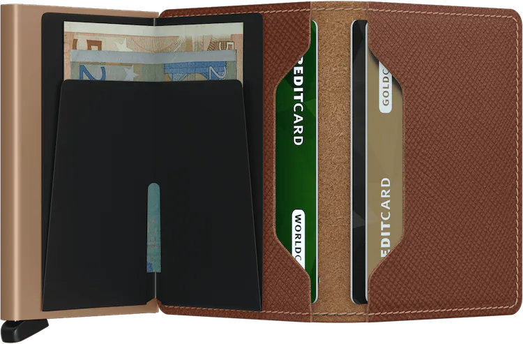 Slimwallet - Saffiano Caramel