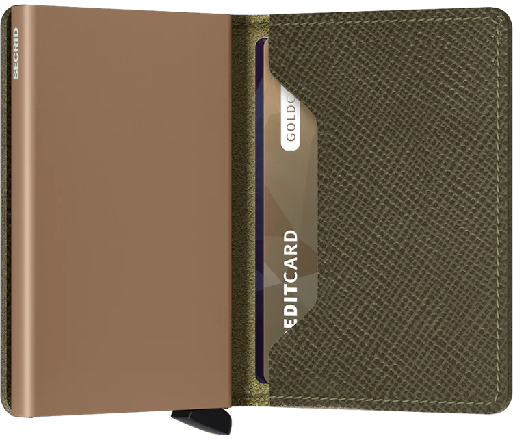 Slimwallet - Saffiano Olive
