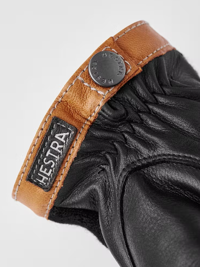 Deerskin Wool Tricot Glove - Black-Black