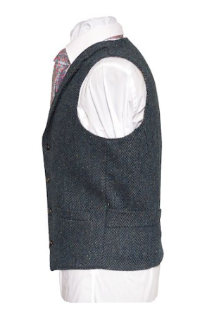 WB Yeats Irish Tweed Waistcoat - Blue