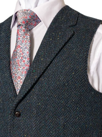 WB Yeats Irish Tweed Waistcoat - Blue
