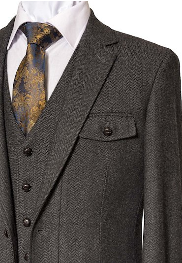 Swift Slim Fit Irish Tweed Blazer - Grey